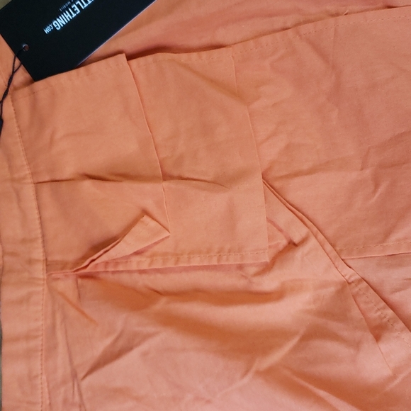 NWT Pretty Little Thing orange drape mini skirt - Picture 2 of 7